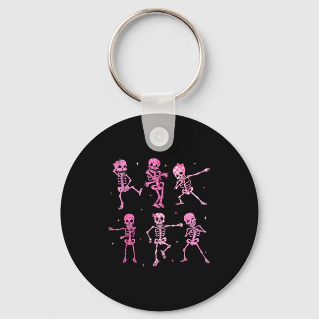 Porte-clés Funny Cute Dancing Skeleton Halloween Costume Shir (Recto)