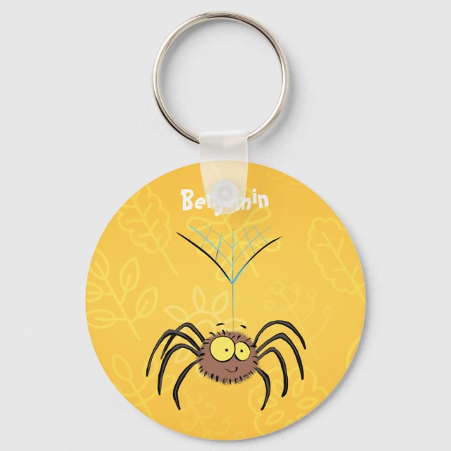Porte-clés Funny cute fluffy spider cartoon (Recto)