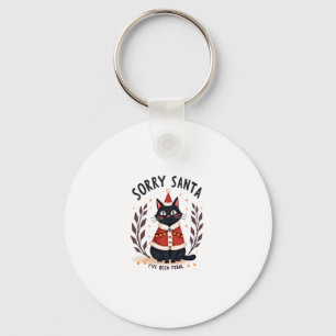 Porte-clés Funny Désolé Père Noël J'ai été Feral Black Cat Ch