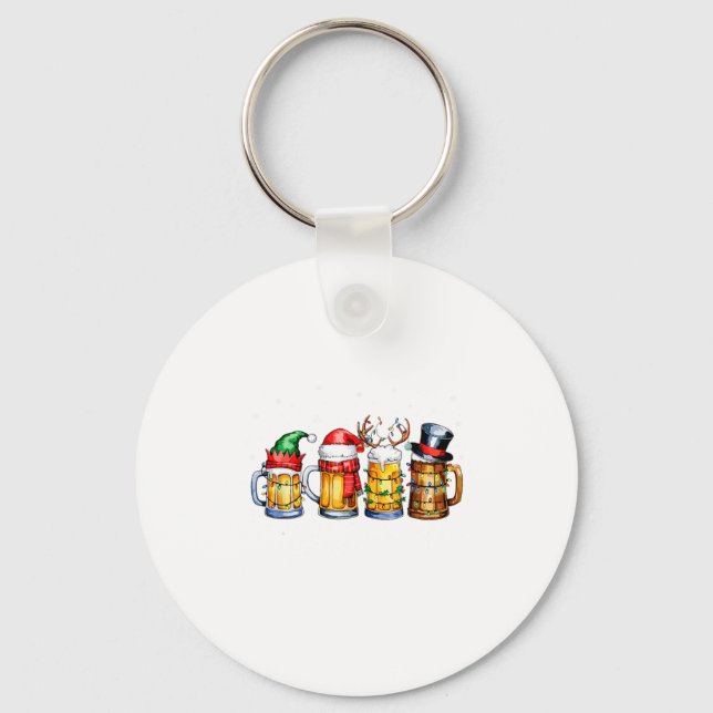 Porte-clés Funny Drinking Christmas Santa Beer Christmas Ligh (Recto)