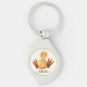 Porte-clés Funny Duck Porte - clé Smlie - Texte personnalisé