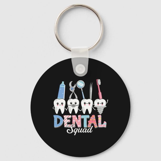 Porte-clés Funny Easter Dental Squad Pour Bureau Dentaire Hyg (Recto)