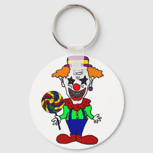 Porte-clés Funny Evil Clown eating Lollipop Candy Cartoon