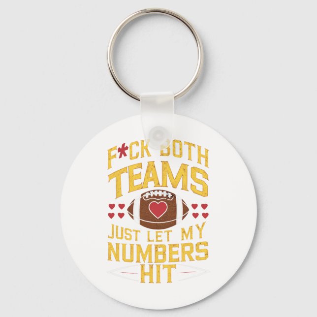 Porte-clés Funny F#ck Les deux équipes laissez juste mes chif (Recto)