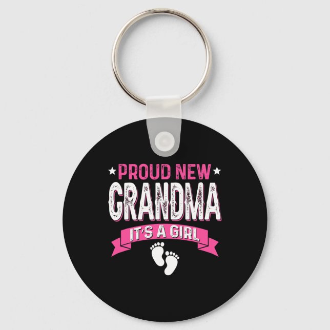 Porte-clés Funny Family Gender Reveal Proud New Grandma It's  (Recto)