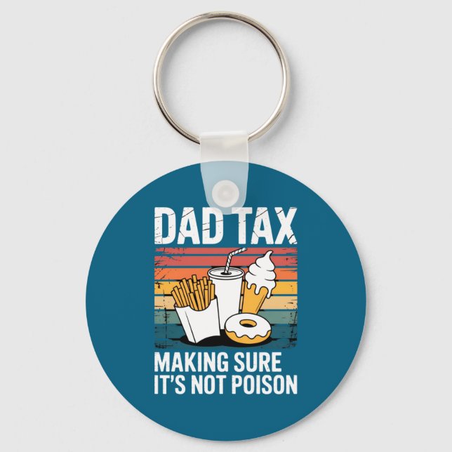 Porte-clés Funny Fast Food Ison Tester Gift Retro Dad Tax  (Recto)