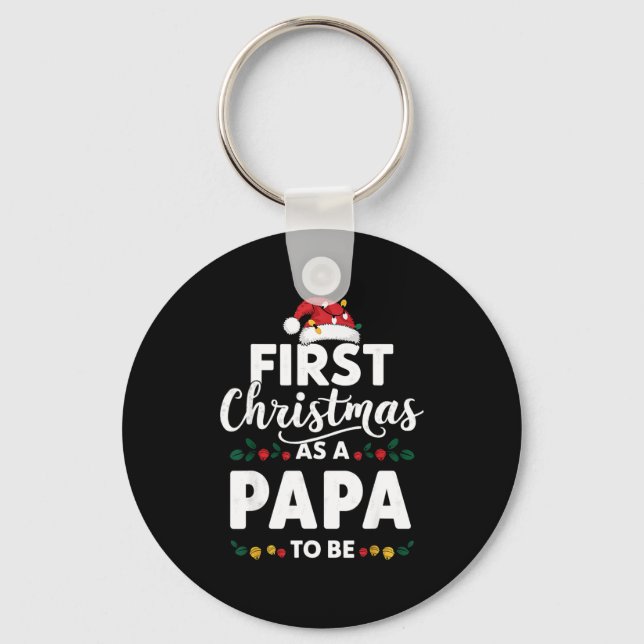 Porte-clés Funny First Christmas As A Papa To Be New Papa Chr (Recto)