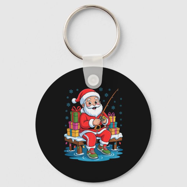 Porte-clés Funny Fisherman Santa Fishing Lovers Christmas Xma (Recto)