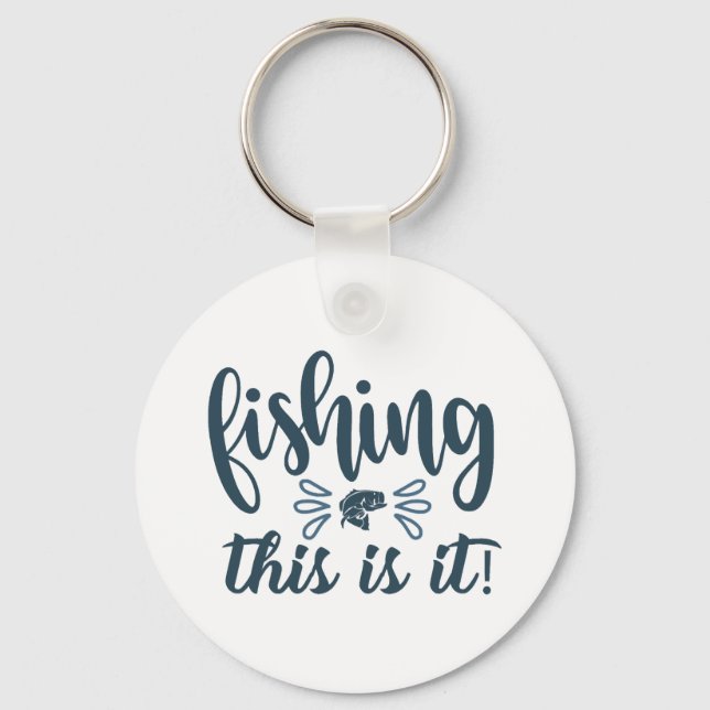 Porte-clés Funny Fishing Shirt avec slogan (Recto)