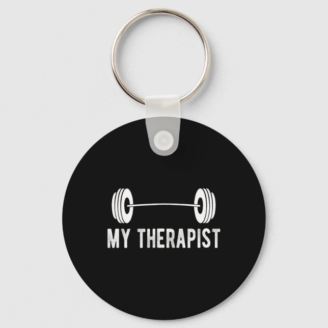 Porte-clés Funny Fitness Weight Strength Gym My Therapist  (Recto)