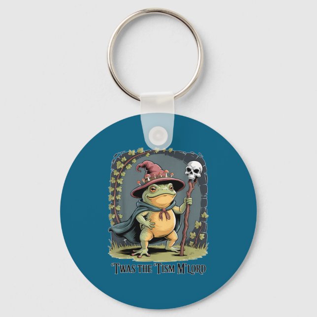 Porte-clés Funny Frog Wizard twas The tism M'lord Fantasy Art (Recto)