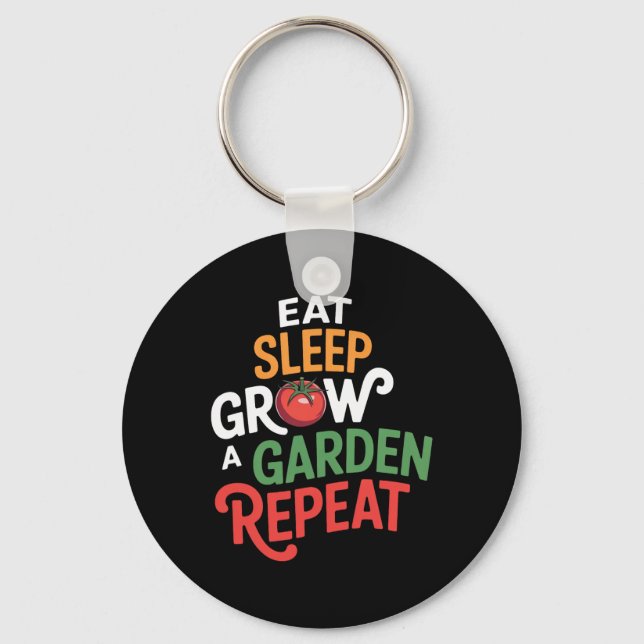Porte-clés Funny Game Eat Sleep Grow A Garden Repeat Gamer Te (Recto)