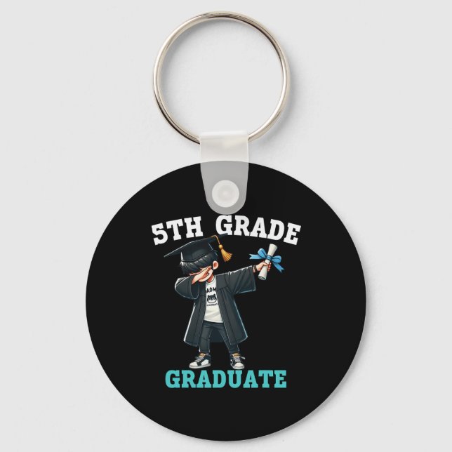 Porte-clés Funny Garçons de 5e année Graduation Grad Dabbing  (Recto)