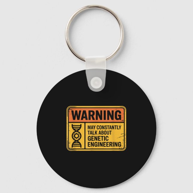Porte-clés Funny Genetic Engineering Warning Sign Bioengineer (Recto)