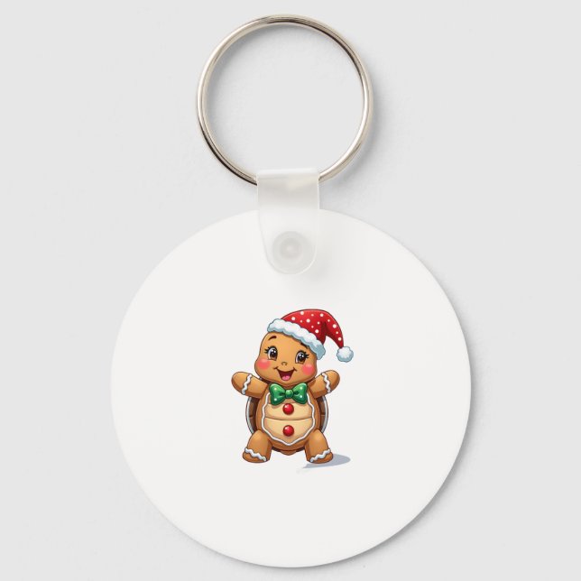 Porte-clés Funny Gingerbread Man Turtle Christmas Womens Mens (Recto)