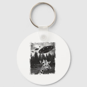 Porte-clés Funny Giraffe UFO Zoo animal Weird meme Graphisme
