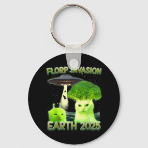 Porte-clés Funny Glerp Glorp Funny Alien Chat Mème Vintage