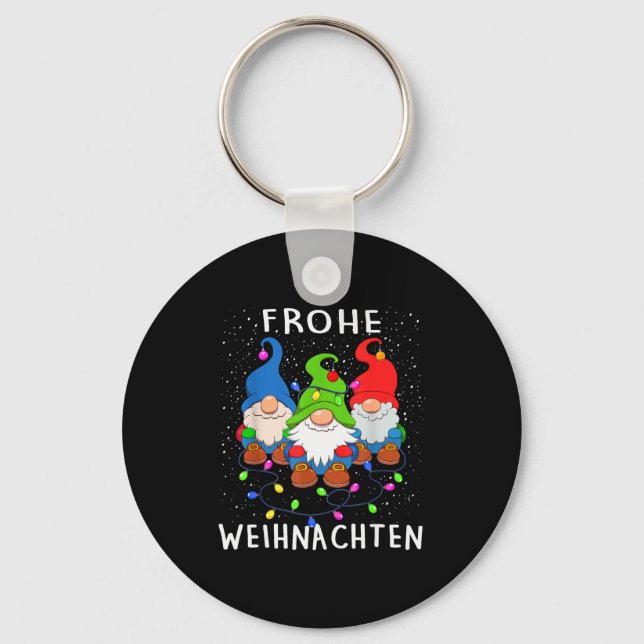 Porte-clés Funny Gnomes Merry Christmas Frohe Weihnachten  (Recto)
