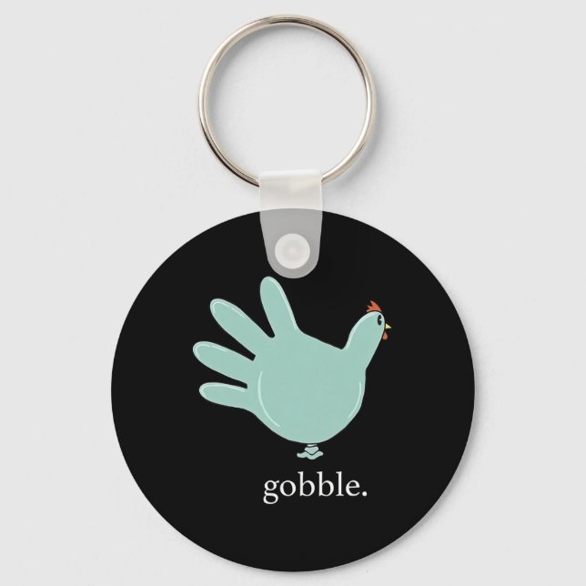 Porte-clés Funny Gobble Turkey Glove Medical Nures Thanksgivi (Recto)