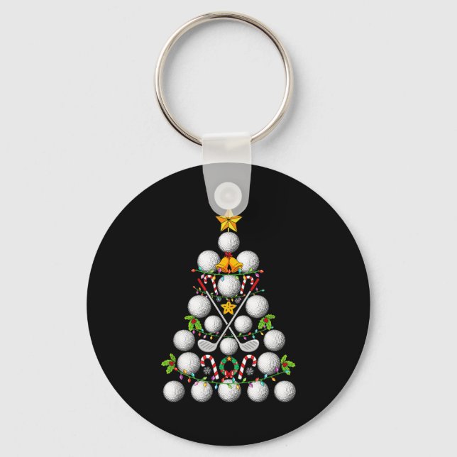 Porte-clés Funny Golf Ball Christmas Tree Christmas Golf Love (Recto)