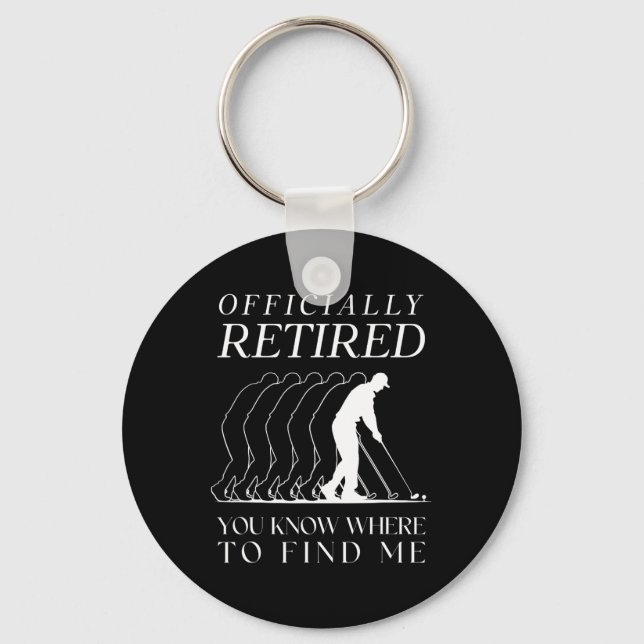 Porte-clés Funny Golf officiellement retraité Golfing Retir (Recto)