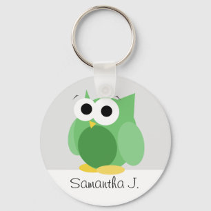 Porte-clés Funny Green Owl - Porte - clé personnalisé