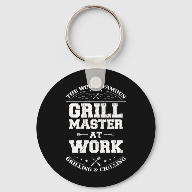 Porte-clés Funny Grill Master Barbecue Chef Fumé Viande Lover (Recto)