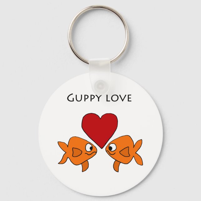 Porte-clés Funny Guppy Love Design (Recto)