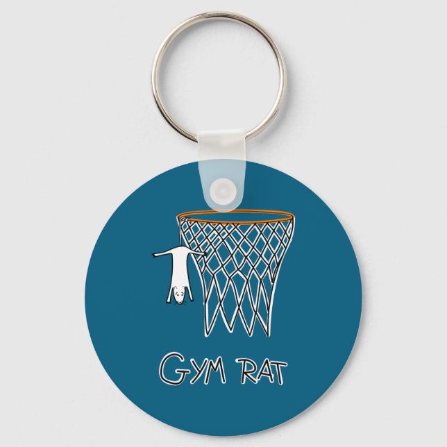 Porte-clés Funny Gym Rat Basketball Hoop  (Recto)