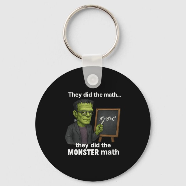 Porte-clés Funny Halloween Monster Math Pun, Humour enseignan (Recto)