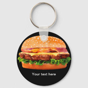 Porte-clés Funny Hamberger Message Modèle porte - clés