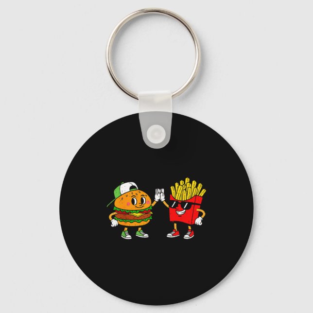 Porte-clés Funny Hamburger Frites Combo Snacks Restauration R (Recto)