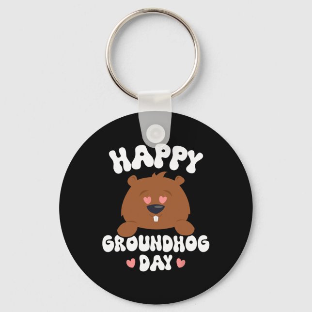 Porte-clés Funny Happy Groundhog Day 2025 3 (Recto)