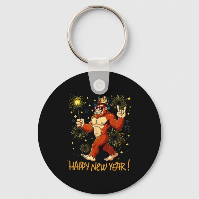 Porte-clés Funny Happy New Year 2026 Bigfoot Lovers New Years (Recto)