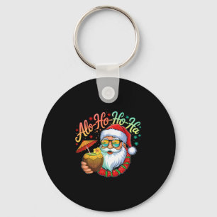Porte-clés Funny Hawaiian Alo-ho-ho-ha Père Noël Surfing Chri