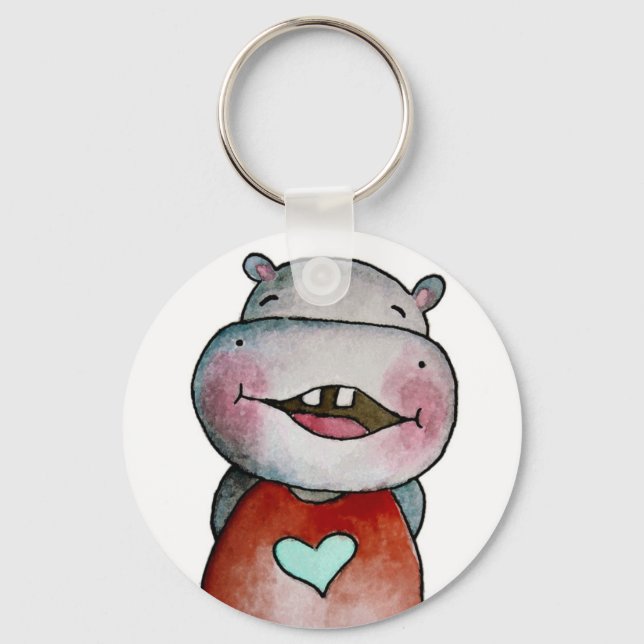 Porte-clés Funny Hippo Key Chain (Recto)