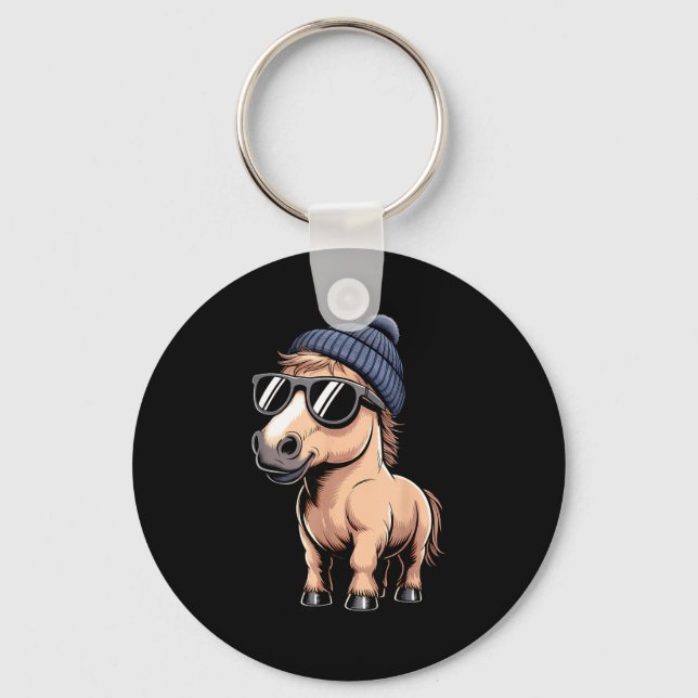 Porte-clés Funny Horse In Retro Style - Farm Humour Ny Funny  (Recto)