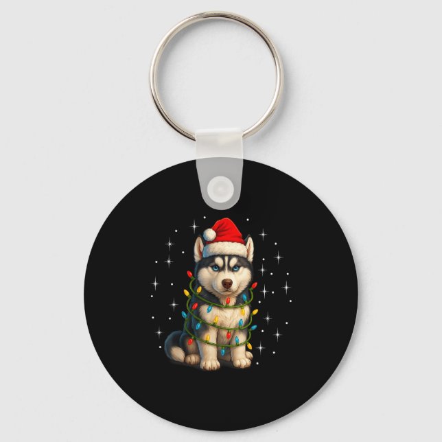 Porte-clés Funny Husky Dog Christmas Pj Pajama Men Women Pjs  (Recto)