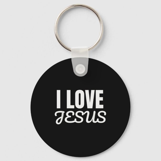 Porte-clés Funny I Love Jesus - Jesus Love You Christian Fait (Recto)