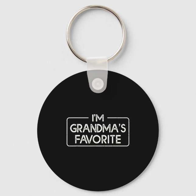 Porte-clés Funny I'm Grandma's Favorite Grandson Granddaughte (Recto)