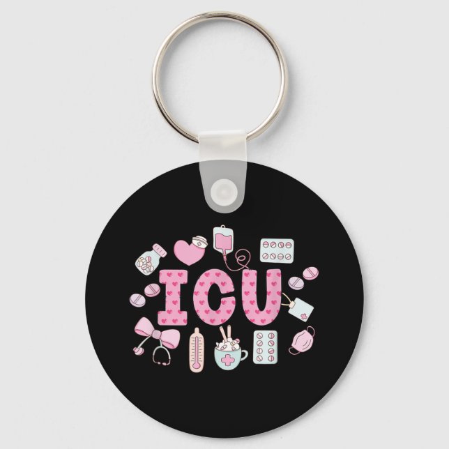 Porte-clés Funny Infirmière Infirmière Icu Intensive Care Uni (Recto)