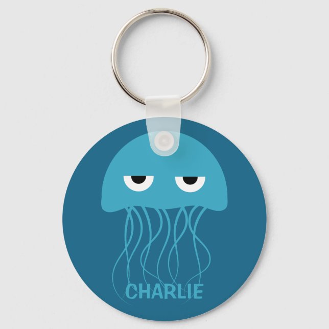 Porte-clés Funny Jellyfish custom key chains (Recto)