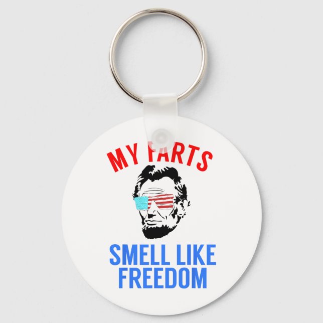 Porte-clés Funny Juillet 4 Party - Funny Abe Lincoln Tee (Recto)