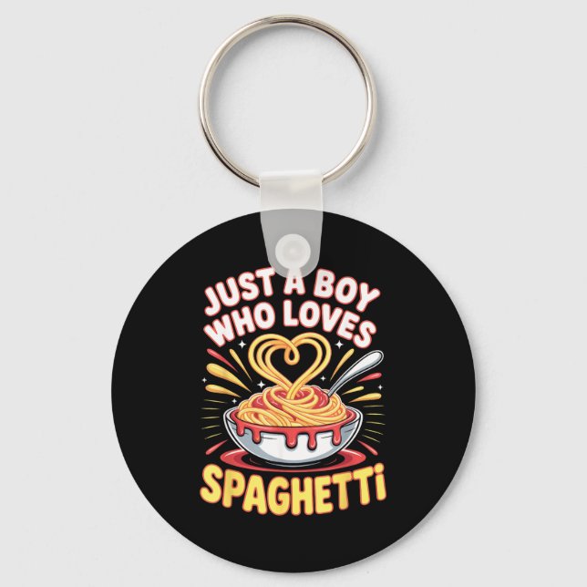 Porte-clés Funny Just A Boy Who Loves Spaghetti  (Recto)