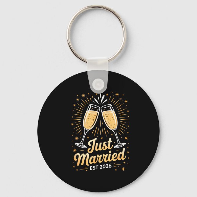 Porte-clés Funny Just Married Newlywed Honeymoon Couple 2026  (Recto)