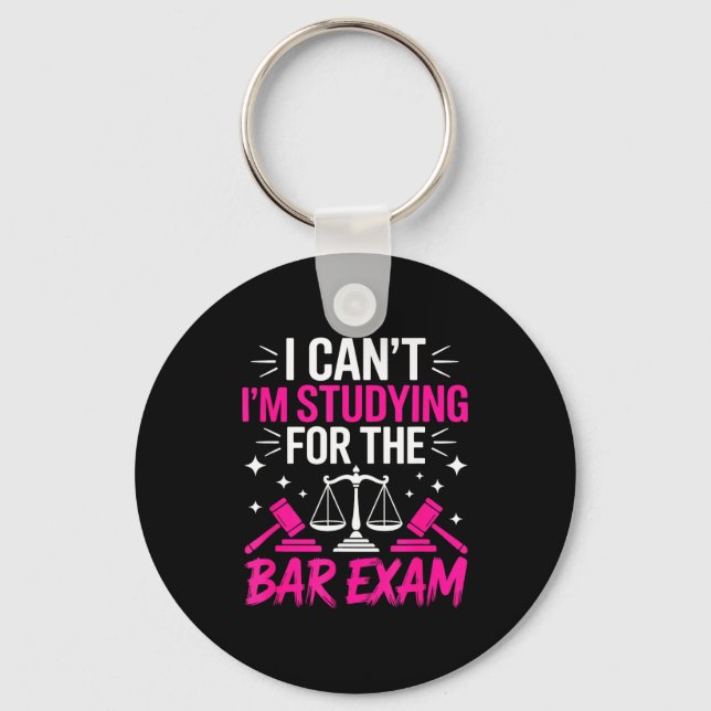 Porte-clés Funny Law School Student Gift - Can't Studying For (Recto)
