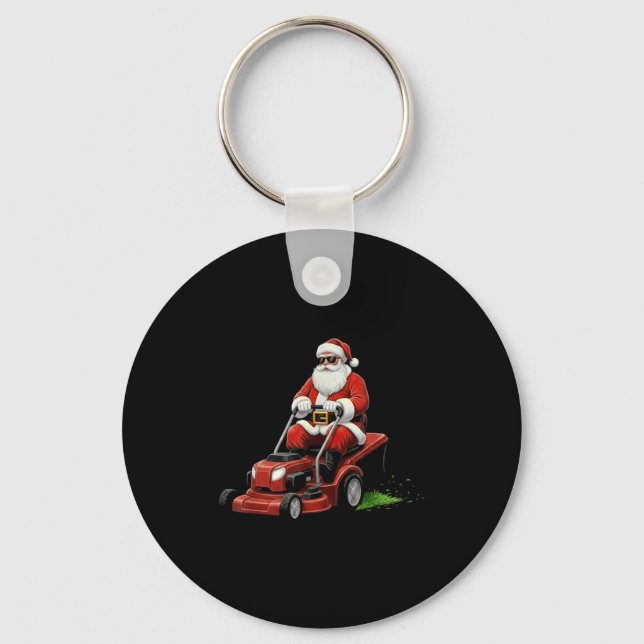 Porte-clés Funny Lawn Mower Santa Christmas Graphic Mowing La (Recto)
