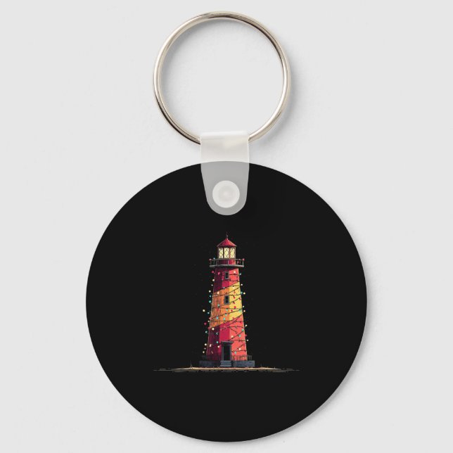 Porte-clés Funny Lighthouse Christmas Graphics Lights Lover  (Recto)