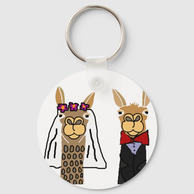 Porte-clés Funny Llama Mariée et Mariage de chambre (Recto)