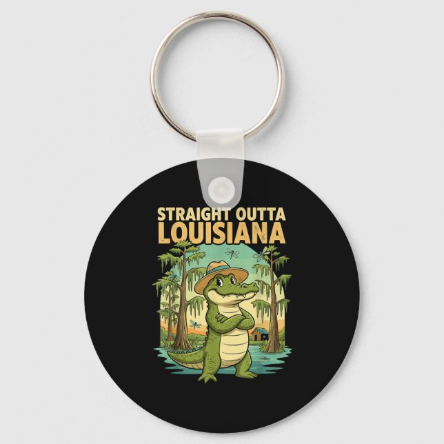 Porte-clés Funny Louisiana Alligator Retro Wildlife Travel Ba (Recto)